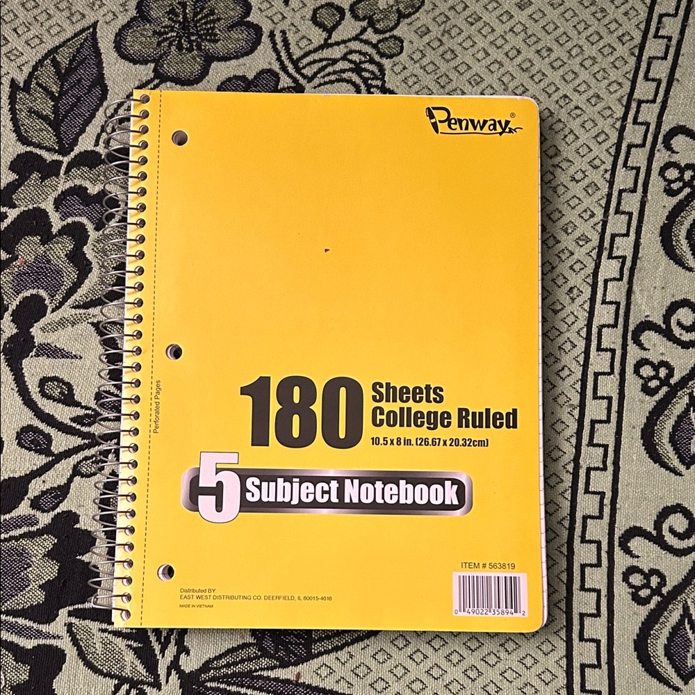 Yellow 5-Subject Notebook